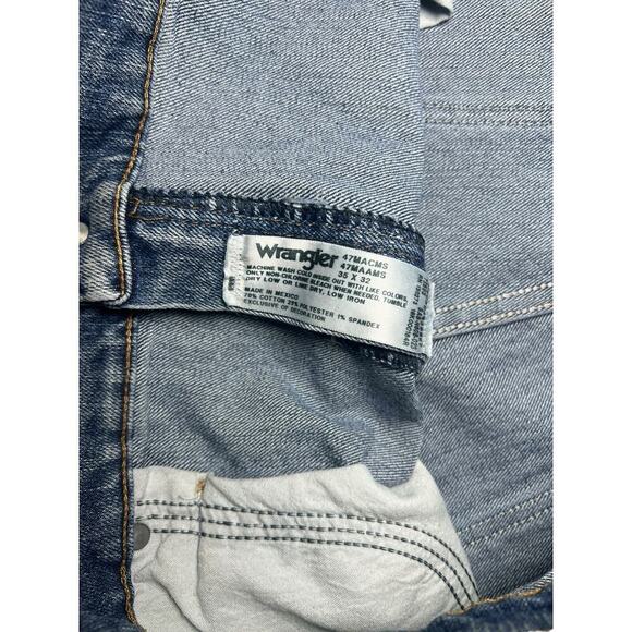 Wrangler Jean Shorts 35x5 High Rise Rigid Cowboy Cut Slim Fit Denim Cut Offs - Picture 7 of 7